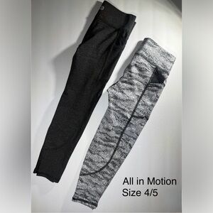 All in Motion Kids' Charcoal and Light Gray Leggings